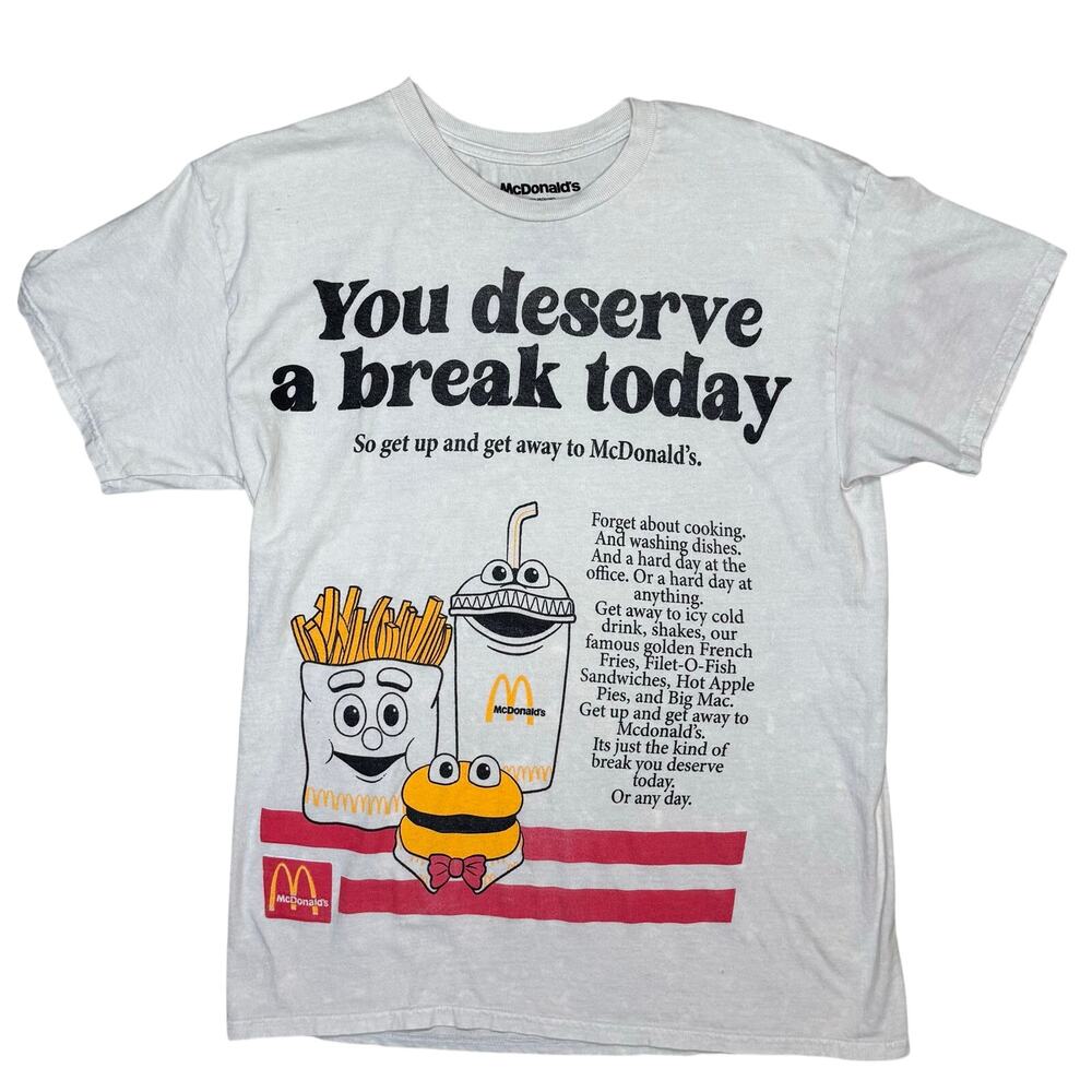 McDonalds Retro Style T-Shirt Unisex Size M Graphic Pullover Top